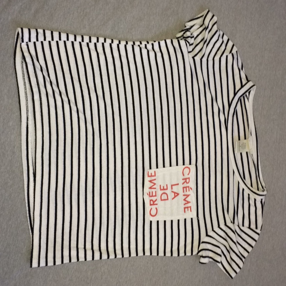 Black and White striped “Creme la de creme” shirt